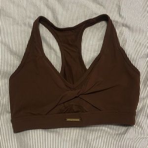 Gymshark x Whitney Simmons Sports Bra in Dandelion Brown